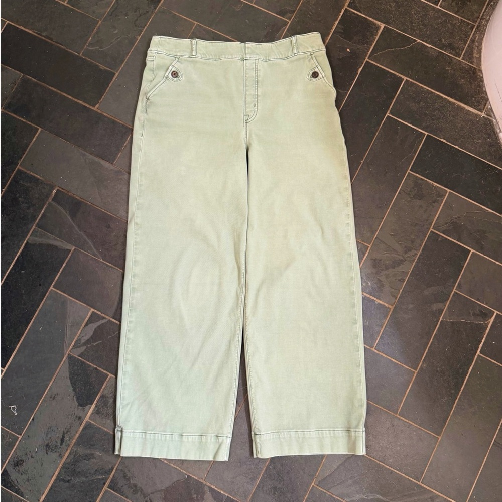 Spanx Stretch Twill Cropped Wide Leg Pant green - Picture 3 of 3